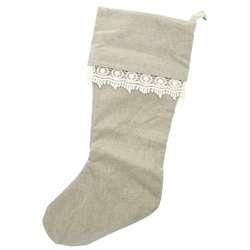 Cream Linen and Lace Stocking