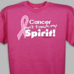 Cancer Can't Touch My Spirit Pink Hope Ribbon Spirit T-Shirt