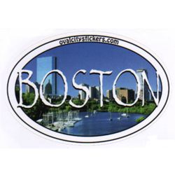 Oval Boston Sticker