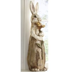 Tall Bunny with Flower Figurine
