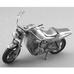 Personalized Pewter Finish Motorcycle Bank