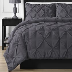 3-piece Pinch Pleat Queen Size Comforter Bedding Set