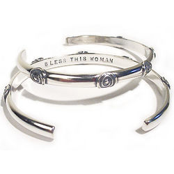 Bless This Woman Sterling Silver Cuff Bracelet