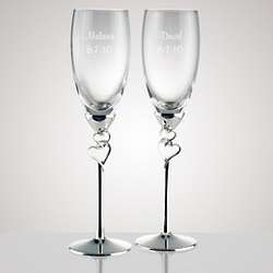 Glass Flutes with Double Heart