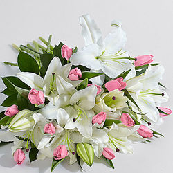 Deluxe Spring Tulips and Lilies Bouquet