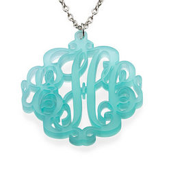 Acrylic Monogram Necklace with Closed Chain