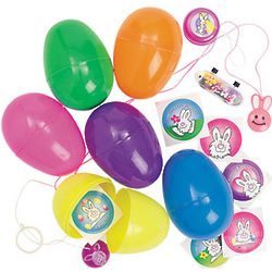 Jumbo Toy Filled Bright Colored Easter Eggs