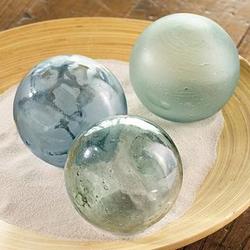 3 Decorative Sea Glass Globes