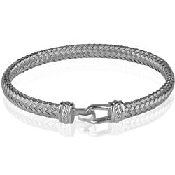 Sterling Silver Woven Hook Bracelet