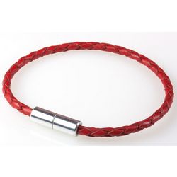 Solo Red Braided Leather Bracelet