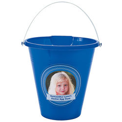 Kid's Custom Photo Blue Easter Sand Bucket