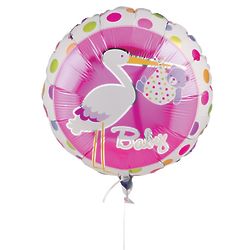 Baby Girl Stork Mylar Balloon