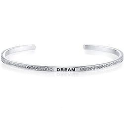 Dream Crystal Accented Bangle Bracelet in Sterling Silver