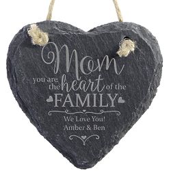 Personalized Mom - Heart of the Family 4" Slate Ornament