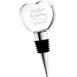 Personalized Crystal Heart Wine Stopper