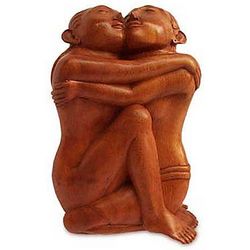 Yogi Romance Artisan Crafted Suar Wood Sculpture