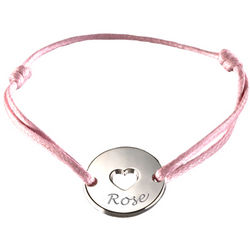 Silver Heart Charm Personalized Baby Bracelet