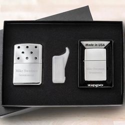 Personalized Zippo Hand Warmer and Lighter Gift Set