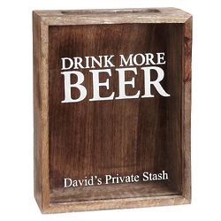 Personalized Wooden Beer Cap Display Case