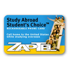 ZapTel Study Abroad Student's Choice Phone Card