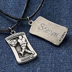Personalized Guardian Angel Sports Medal on 20" Cord