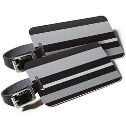2 Striped Find Me ID Luggage Tags