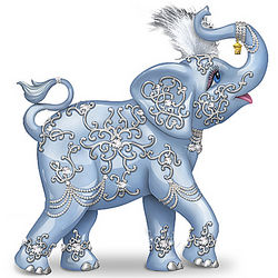Thomas Kinkade Dazzling Delight Elephant Figurine