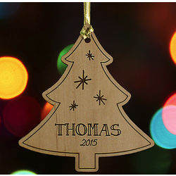 Personalized Christmas Tree Wooden Ornament