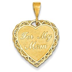 For My Mom 14 Karat Gold Heart Pendant