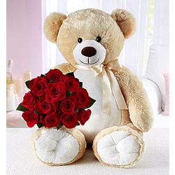 big teddy bear roses