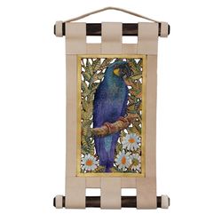 Blue Lear's Macaw Leather Wall Hanging