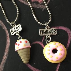 We're Sweet Donut and Ice Cream Cone BFF Necklace Gift Set
