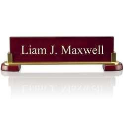 Personalized Piano Finished Rosewood Desk Nameplate