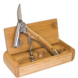 Eco-Friendly Wine Tool with Engraved Bamboo Box