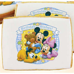Baby Mickey and Minnie Mouse Birthday Cookies