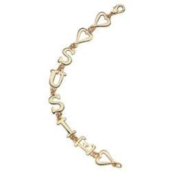 Gold Plated Link Style Name Bracelet