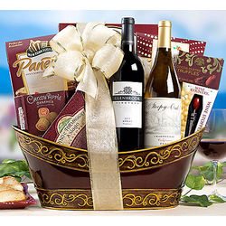 Merlot and Chardonnay Assortment Gift Basket - FindGift.com