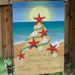 Personalized Tropical Christmas Garden Flag