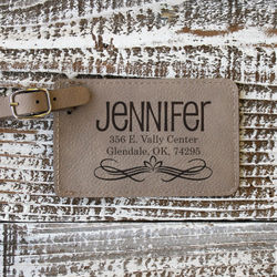 Traveler's Personalized Leather Luggage Tag
