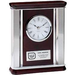 Piano Finish Rosewood Engraved Recognition Clock