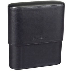 12 Finger Black Leather Case with Wood Separator