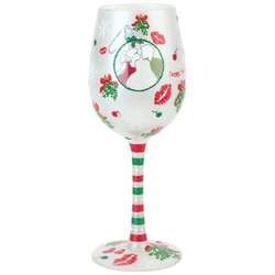 Mistletoe Me Wine Glass