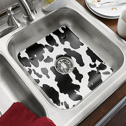Cow Print Sink Mat and Strainer