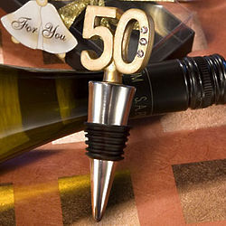 50th Anniversary Wine Bottle Stopper Favors