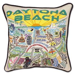 Hand Embroidered Daytona Beach Pillow
