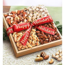 Holiday Greetings Premium Nut Gift Tray