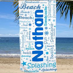 Personalized Word-Art Beach Towel