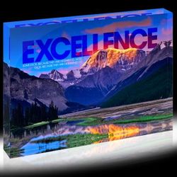 Excellence Mountain Infinity Edge Acrylic Plaque