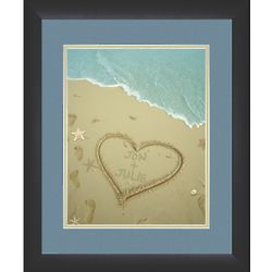 Personalized Names in Heart Beach Art Print