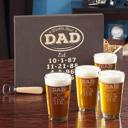 World's Best Dad Personalized Beer Glass Gift Set